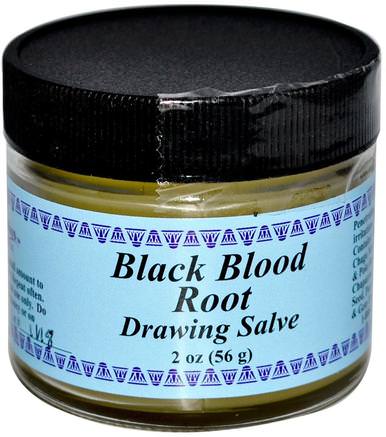 Black Blood Root, Drawing Salve, 2 oz (56 g) by WiseWays Herbals-Örter, Örtsalva