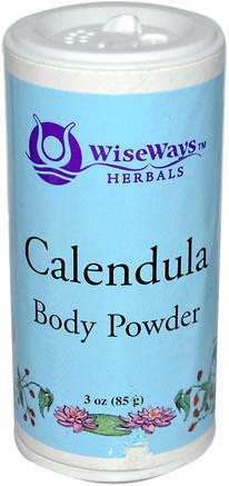 Calendula Body Powder, 3 oz (85 g) by WiseWays Herbals-Bad, Skönhet, Fotfotvård