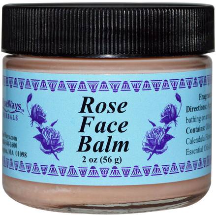 Rose Face Balm, 2 oz (56 g) by WiseWays Herbals-Skönhet, Ansiktsvård