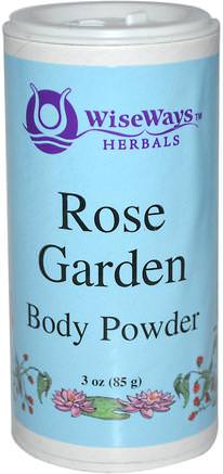 Rose Garden Body Powder, 3 oz (85 g) by WiseWays Herbals-Bad, Skönhet, Fotfotvård