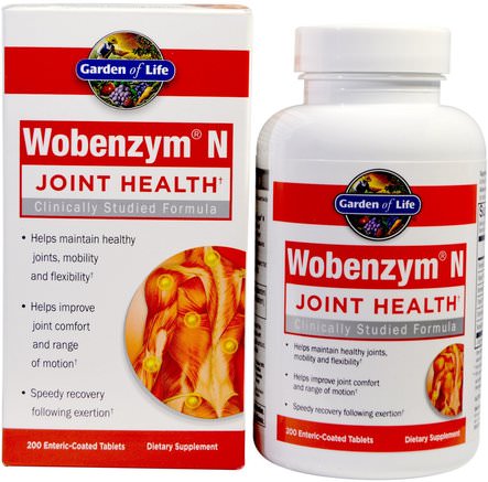 Wobenzym N, Joint Health, 200 Enteric-Coated Tablets by Wobenzym-Hälsa, Ben, Osteoporos, Gemensam Hälsa, Inflammation