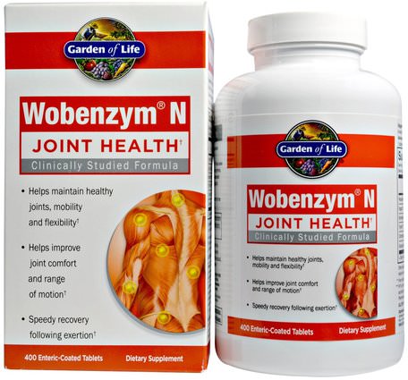 Wobenzym N, Joint Health, 400 Enteric-Coated Tablets by Wobenzym-Hälsa, Ben, Osteoporos, Gemensam Hälsa, Inflammation