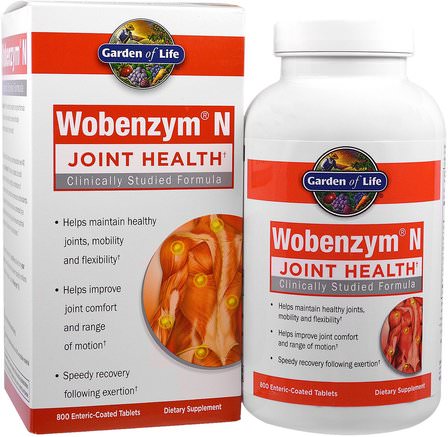 Wobenzym N, Joint Health, 800 Enteric-Coated Tablets by Wobenzym-Hälsa, Ben, Osteoporos, Gemensam Hälsa, Inflammation