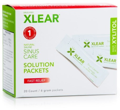 Sinus Care Solution Packets, Fast Relief, 20 Count, 6 g Each by Xlear-Hälsa, Nasal Hälsa, Nasal Tvätt, Sinusvård