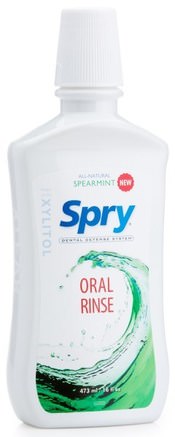Spry, Oral Rinse, Spearmint, 16 fl oz (473 ml) by Xlear-Bad, Skönhet, Oral Tandvård, Xylitol Oral Vård, Munvatten