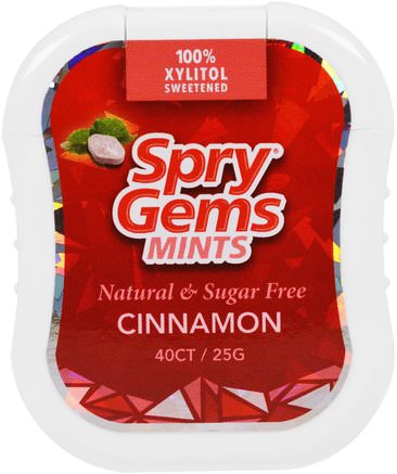 Spry Gems, Mints, Cinnamon, 40 Count, 25 g by Xlear-Bad, Skönhet, Oral Tandvård, Xylitol Gummi Godis
