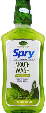 Spry Mouth Wash, Healing Blend, Alcohol-Free, Natural Herbal Mint, 16 fl oz (473 ml) by Xlear-Hälsa, Torr Mun, Muntlig Tandvård