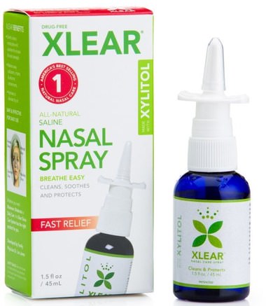Xylitol Saline Nasal Spray, Fast Relief, 1.5 fl oz (45 ml) by Xlear-Bad, Skönhet, Oral Tandvård, Xylitol Oral Vård, Hälsa, Nasal Hälsa, Nässpray