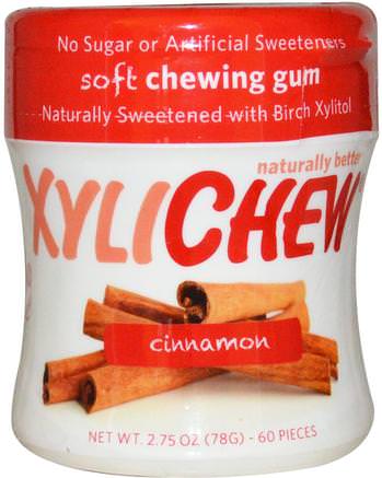 Cinnamon, 60 Pieces, 2.75 oz (78 g) by Xylichew Gum-Bad, Skönhet, Oral Tandvård, Tandvårdsmynt, Tuggummi, Xylitolgummi Godis