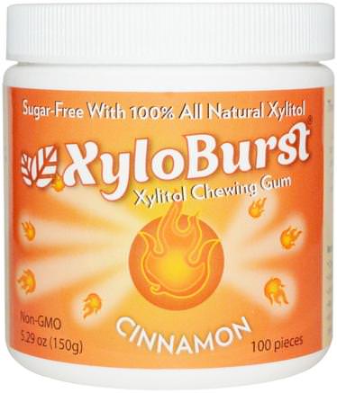 Xylitol Chewing Gum, Cinnamon, 5.29 oz (150 g), 100 Pieces by Xyloburst-Bad, Skönhet, Muntlig Tandvård, Tandvårdsmynt, Tuggummi