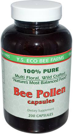 Bee Pollen, 200 Capsules by Y.S. Eco Bee Farms-Kosttillskott, Biprodukter, Bipollen