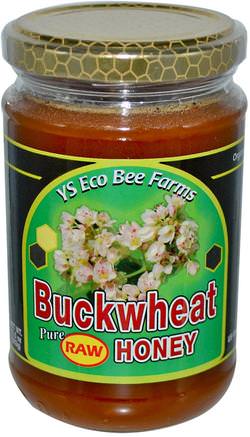 Buckwheat Pure Raw Honey, 13.5 oz (383 g) by Y.S. Eco Bee Farms-Mat, Sötningsmedel, Honung