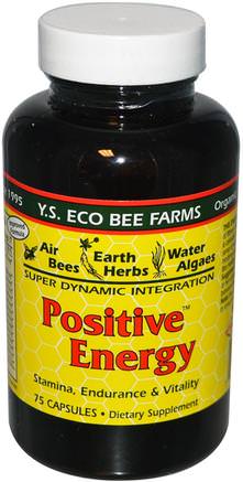 Positive Energy, 75 Capsules by Y.S. Eco Bee Farms-Hälsa, Energi, Kosttillskott, Biprodukter, Bipollen