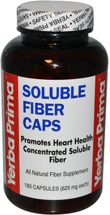 Soluble Fiber Caps, 625 mg, 180 Capsules by Yerba Prima-Kosttillskott, Fiber