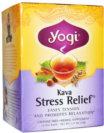 Kava Stress Relief, Caffeine Free, 16 Tea Bags, 1.27 oz (36 g) by Yogi Tea-Mat, Örtte