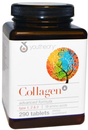 Collagen Advanced Formula, 290 Tablets by Youtheory-Hälsa, Ben, Osteoporos, Kollagen
