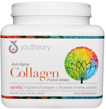 Collagen Protein Shake, Vanilla, 24 oz (680 g) by Youtheory-Kosttillskott, Protein, Ben, Osteoporos, Kollagen