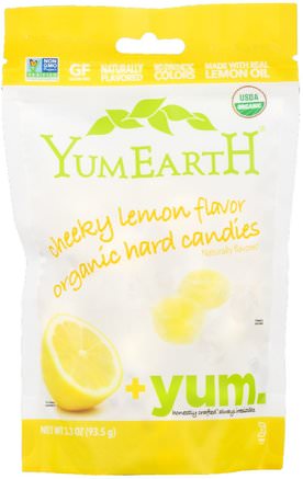 Organic Hard Candies, Cheeky Lemon, 3.3 oz (93.5 g) by YumEarth-Mat, Mellanmål, Godis