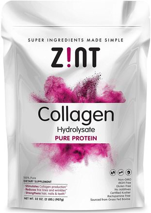 Collagen Hydrolysate, Pure Protein, 32 oz (907 g) by Z!NT-Hälsa, Ben, Osteoporos, Kollagen