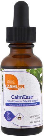 CalmEase, Natural Essences Calming Support, 1 fl oz (30 ml) by Zahler-Kosttillskott, Homeopati