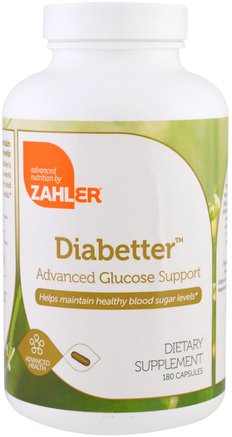 Diabetter, Advanced Glucose Support, 180 Capsules by Zahler-Hälsa, Blodsocker