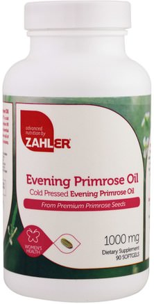 Evening Primrose Oil, 1000 mg, 90 Softgels by Zahler-Kosttillskott, Efa Omega 3 6 9 (Epa Dha), Primroseolja