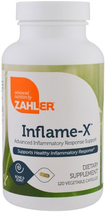 Inflame-X, Advanced Inflammatory Response Support, 120 Vegetable Capsules by Zahler-Kosttillskott, Enzymer
