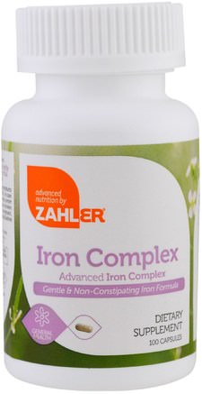 Iron Complex, Advanced Iron Complex, 100 Capsules by Zahler-Kosttillskott, Mineraler, Järn