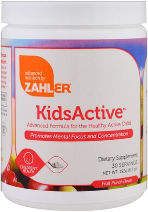 Kids Active, Advanced Formula for the Healthy Active Child, Fruit Punch, 6.7 oz (192 g) by Zahler-Kosttillskott, Barns Hälsa