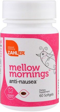 Mellow Mornings, Anti-Nausea, 60 Softgels by Zahler-Örter, Ingefära Rot