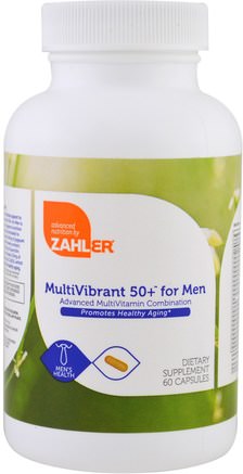Multivibrant 50+ for Men, Advanced Multivitamin Combination, 60 Capsules by Zahler-Vitaminer, Män Multivitaminer