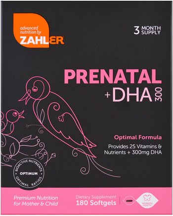 Prenatal + DHA 300, 180 Softgels by Zahler-Hälsa, Kvinnor
