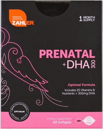 Prenatal + DHA 300, 60 Softgels by Zahler-Hälsa, Kvinnor
