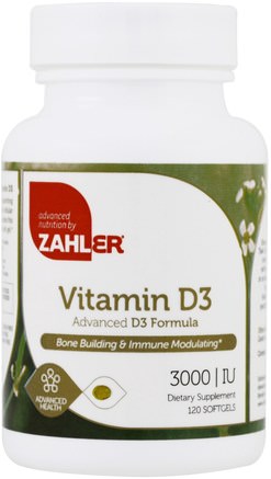 Vitamin D3, Advanced D3 Formula, 3000 IU, 120 Softgels by Zahler-Vitaminer, Vitamin D3