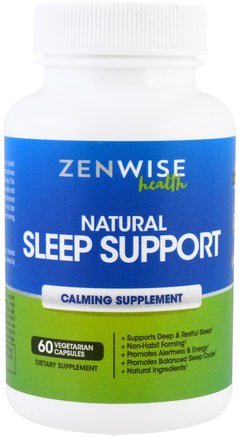 Natural Sleep Support, Calming Supplement, 60 Veggie Caps by Zenwise Health-Kosttillskott, Sömn