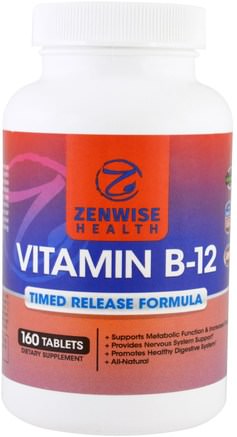 Vitamin B12, Timed Release Formula, 160 Tablets by Zenwise Health-Vitaminer, Vitamin B