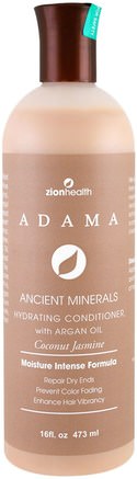 Adama Ancient Minerals, Hydrating Conditioner, Coconut Jasmine, 16 fl oz (473 ml) by Zion Health-Bad, Skönhet, Hår, Hårbotten, Schampo, Balsam
