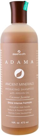 Adama Ancient Minerals, Hydrating Shampoo, Coconut Jasmine, 16 fl oz (473 ml) by Zion Health-Bad, Skönhet, Hår, Hårbotten, Schampo, Balsam