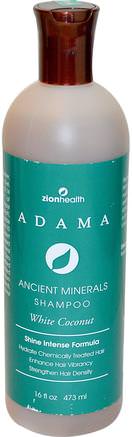Adama, Ancient Minerals Shampoo, White Coconut, 16 fl oz (473 ml) by Zion Health-Bad, Skönhet, Hår, Hårbotten, Schampo, Balsam