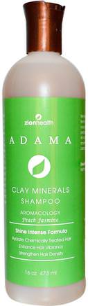 Adama, Clay Minerals Shampoo, Peach Jasmine, 16 oz (473 ml) by Zion Health-Bad, Skönhet, Hår, Hårbotten, Schampo, Balsam