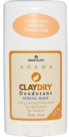 Adama, ClayDry Deodorant, Spring Rain, 2.5 oz (75 ml) by Zion Health-Bad, Skönhet, Deodorant
