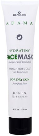 Adama, Hydrating Face Mask, French Rose Clay, 4 fl oz (120 ml) by Zion Health-Skönhet, Ansiktsmasker