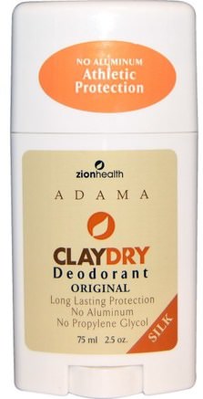 Clay Dry Deodorant, Original Silk, 2.5 oz (75 ml) by Zion Health-Bad, Skönhet, Deodorant