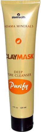 Clay Mask, Deep Pore Cleanser Purify, 4 fl oz (120 ml) by Zion Health-Hälsa, Akne, Hudtyp Akne Benägen Hud, Skönhet, Ansiktsmask, Akne, Fläckmask