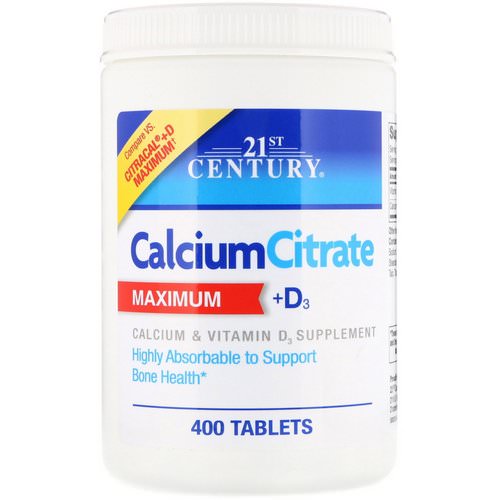 21st Century, Calcium Citrate Maximum + D3, 400 Tablets Review