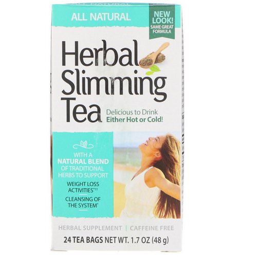 21st Century, Herbal Slimming Tea, All Natural, Caffeine Free, 24 Tea Bags, 1.7 oz (48 g) Review