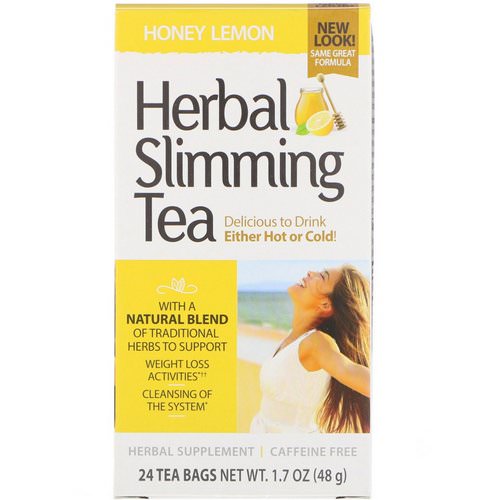 21st Century, Herbal Slimming Tea, Honey Lemon, Caffeine Free, 24 Tea Bags, 1.7 oz (48 g) Review