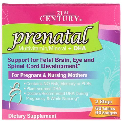 21st Century, Prenatal Multivitamin/Mineral + DHA, 2 Bottles, 60 Tablets / 60 Softgels Review
