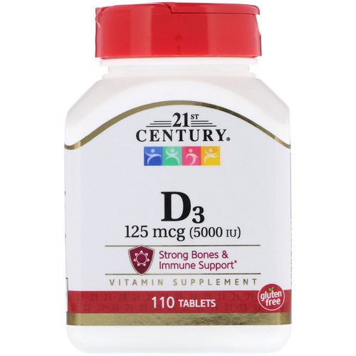 21st Century, Vitamin D3, 125 mcg (5000 IU), 110 Tablets Review