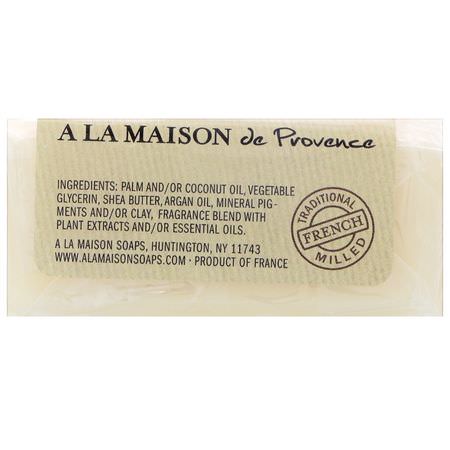 Argan Oil, Beauty, Shea Butter Bar Soap: A La Maison de Provence, Hand & Body Bar Soap, Sweet Almond, 3.5 oz (100 g)